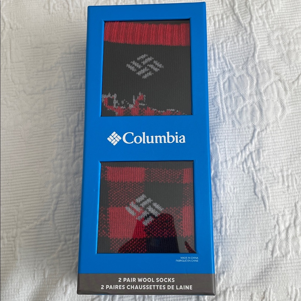 Columbia Red and Black Wool Socks